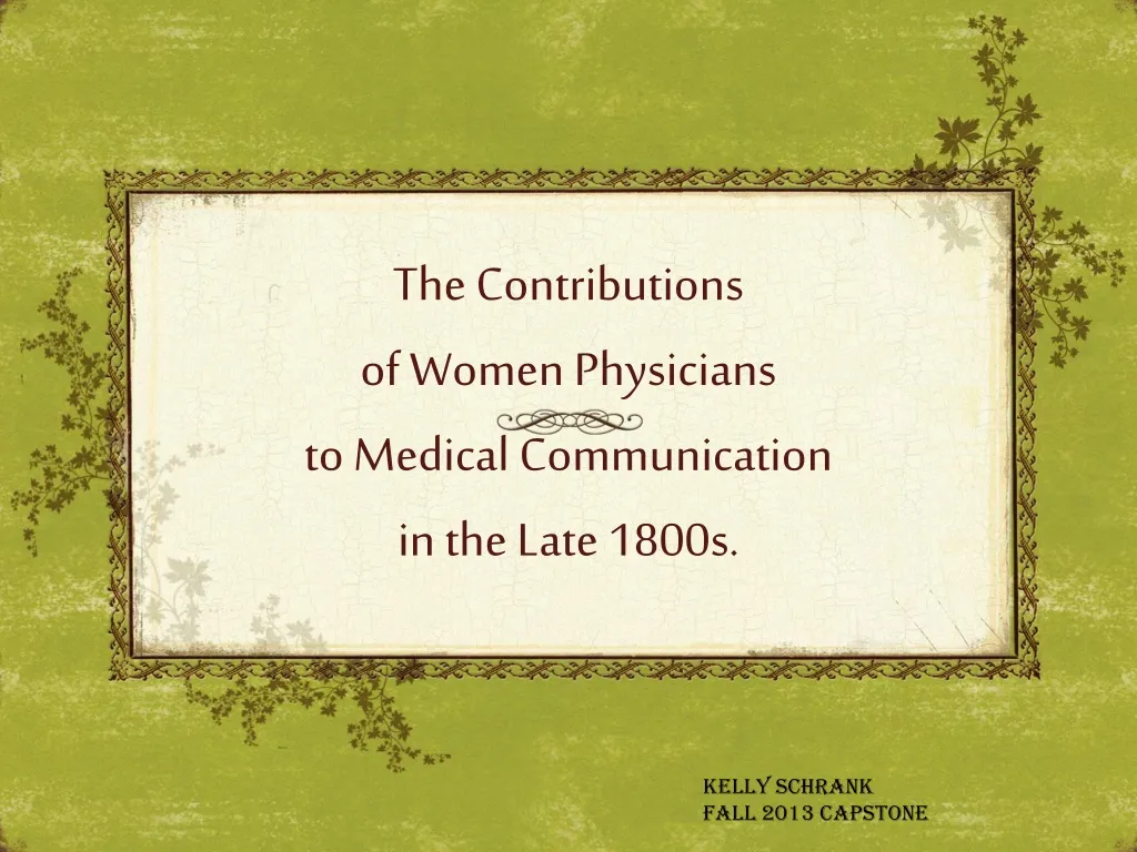 the contributions of women physicians to medical