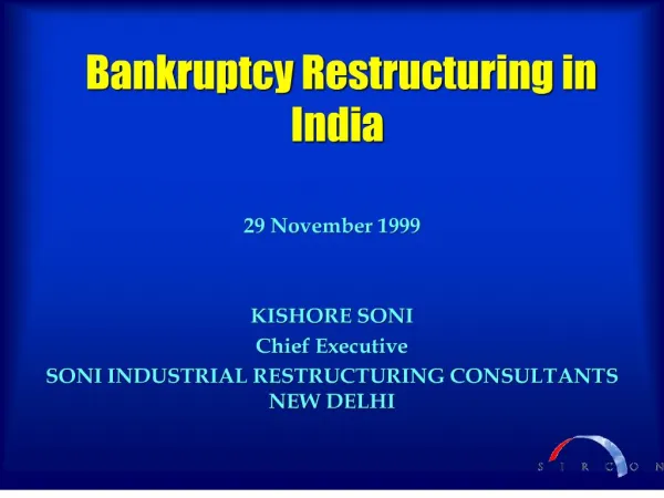 bankruptcy restructuring in india