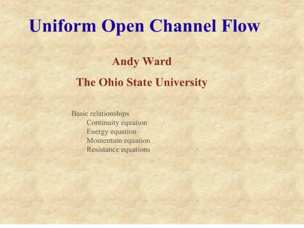 uniform open channel flow