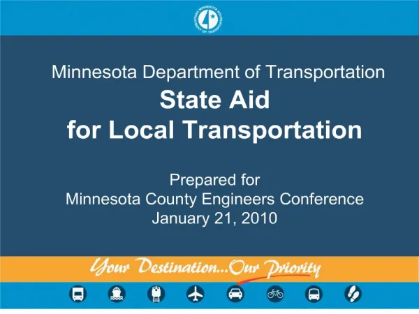 minnesota department of transportation state aid for local transportation prepared for minnesota county engineers conf