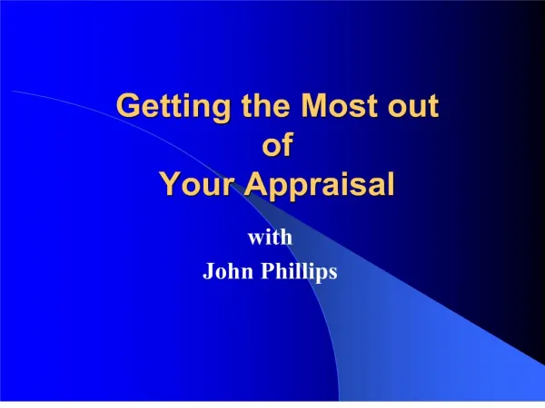 getting the most out of your appraisal
