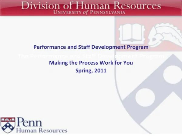the performance and staff development program