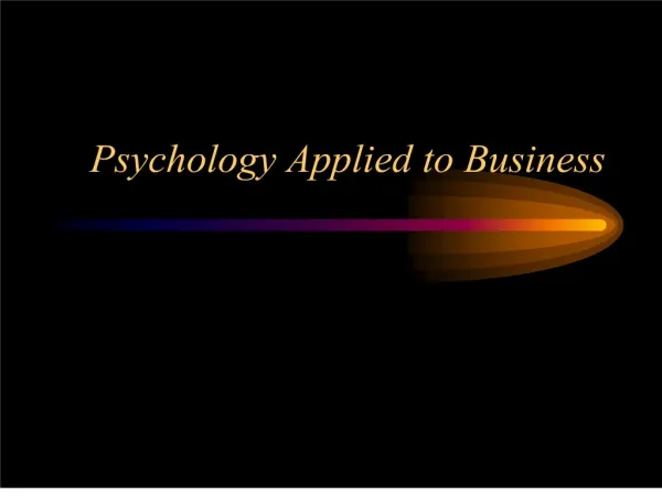psychology applied to business