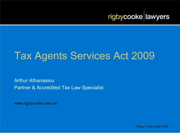 tax agents services act 2009