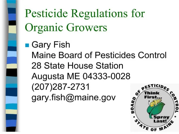 pesticide regulations for organic growers