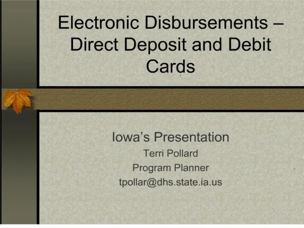 electronic disbursements