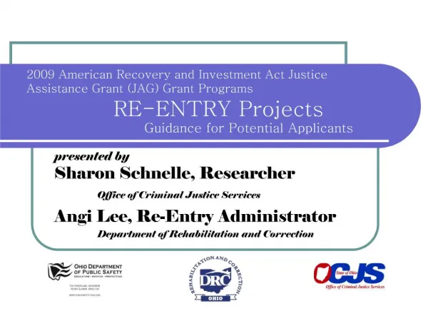 2009 american recovery and investment act justice assistance grant jag grant programs re-entry