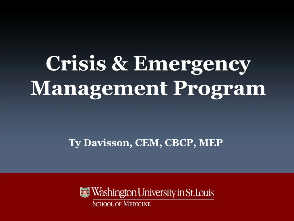 crisis emergency management program