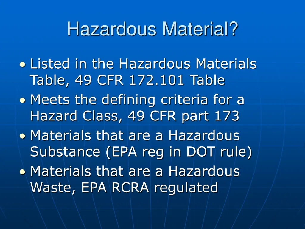 hazardous material