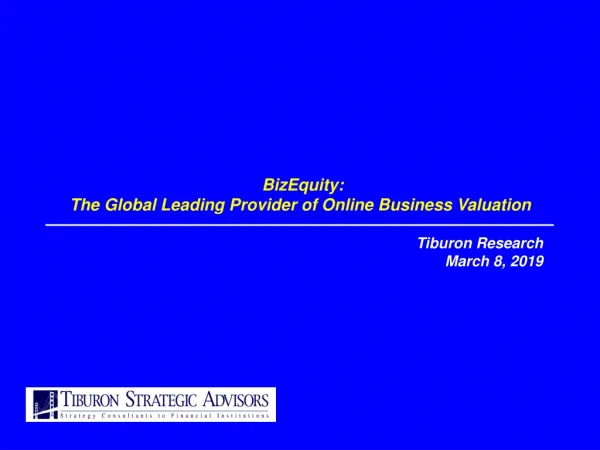 BizEquity: The Global Leading Provider of Online Business Valuation
