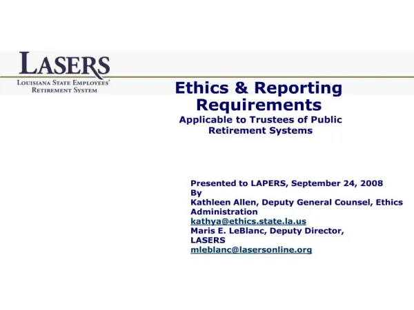 ethics reporting requirements