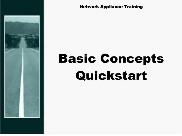 network appliance training basic concepts quickstart