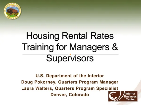 Housing Rental Rates Training for Managers &amp; Supervisors