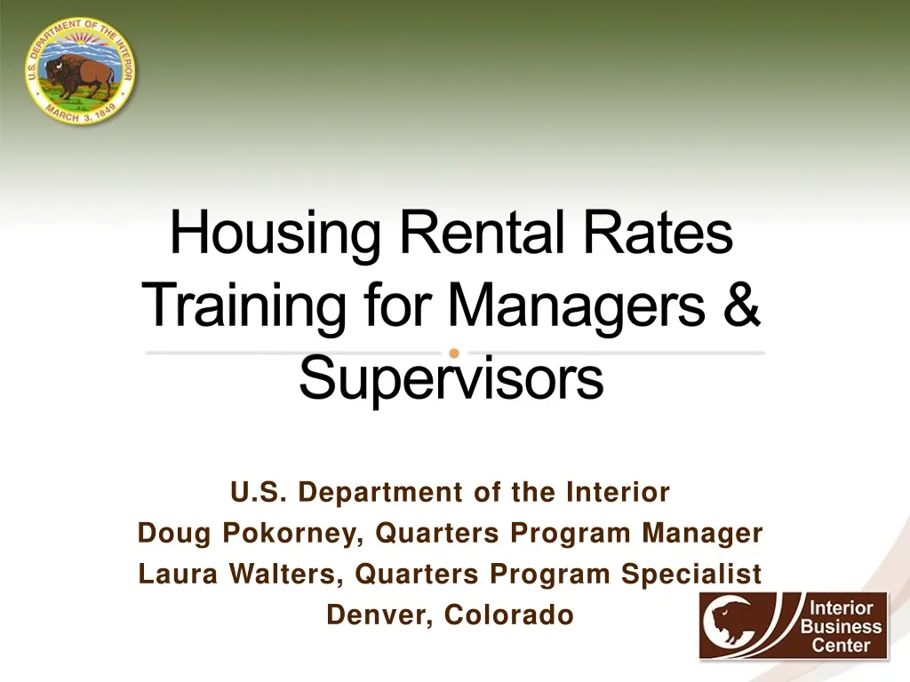 housing rental rates training for managers supervisors