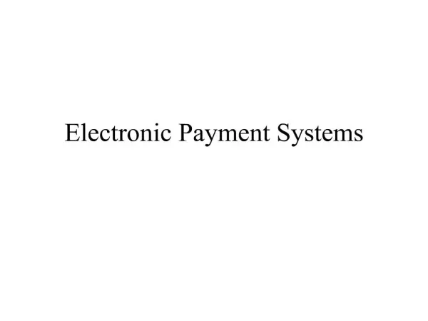 electronic payment systems