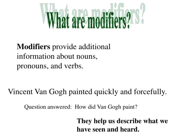 What are modifiers?