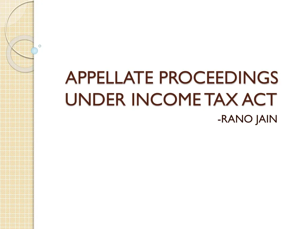 appellate proceedings under income tax act