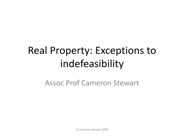 real property: exceptions to indefeasibility