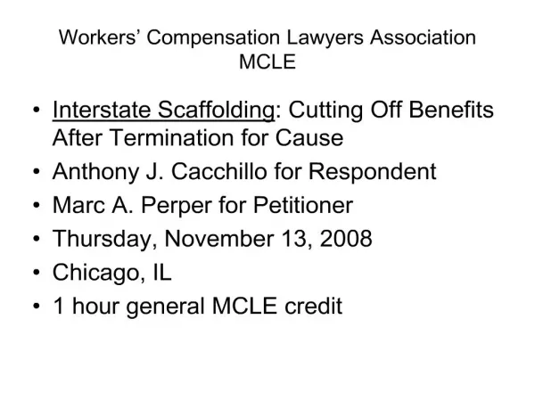 workers compensation lawyers association mcle