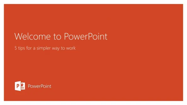 Welcome to PowerPoint