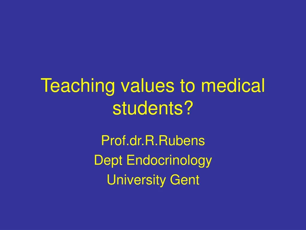 teaching values to medical students