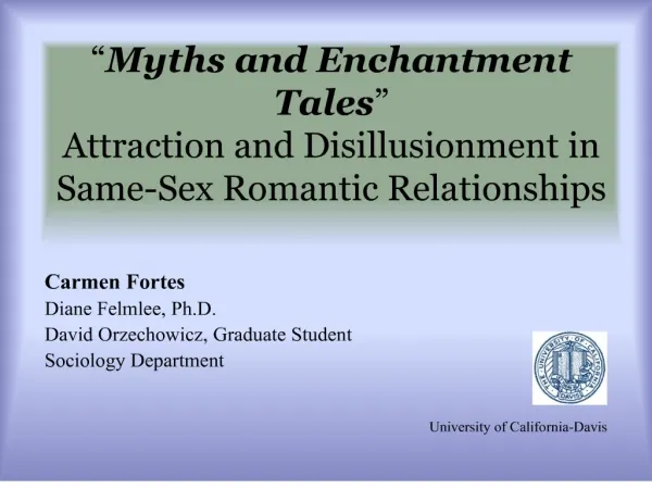 myths and enchantment tales attraction and disillusionment in same-sex romantic relationships
