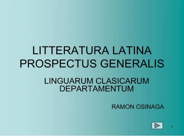 litteratura latina prospectus generalis