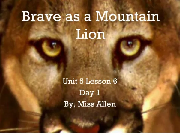 brave as a mountain lion