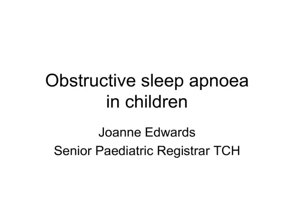 obstructive sleep apnoea in children