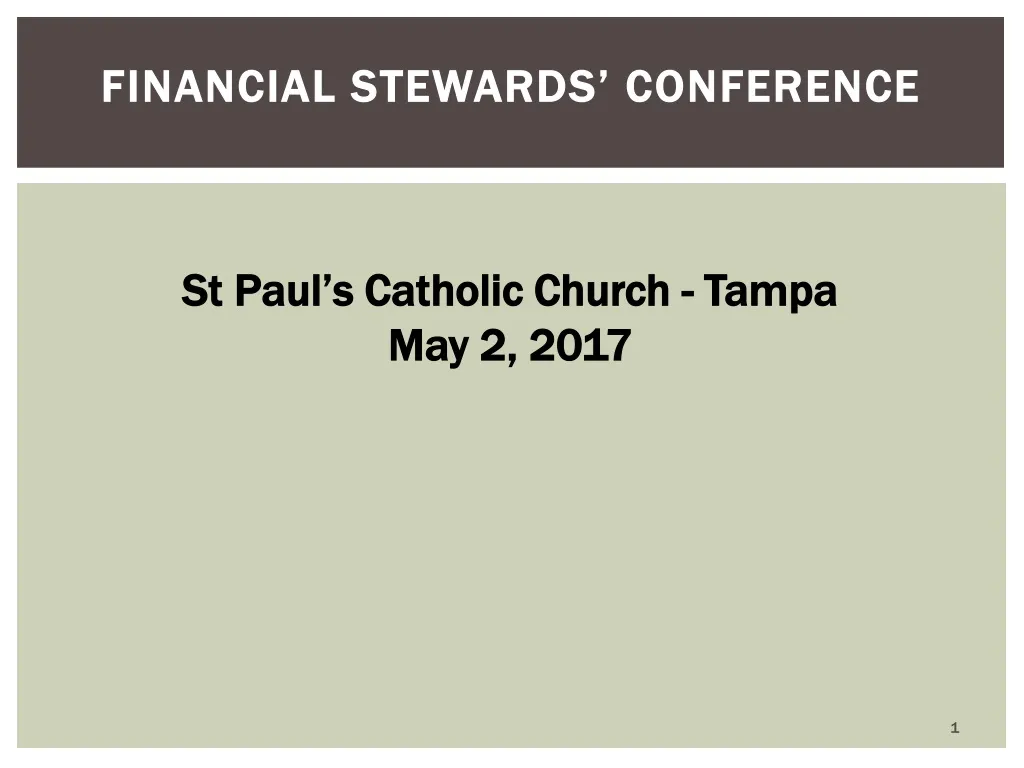 financial stewards conference