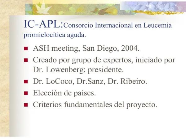 ic-apl:consorcio internacional en leucemia promieloc tica aguda.