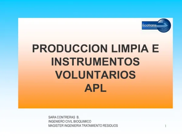 produccion limpia e instrumentos voluntarios apl