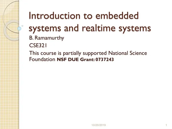 Introduction to embedded systems and realtime systems