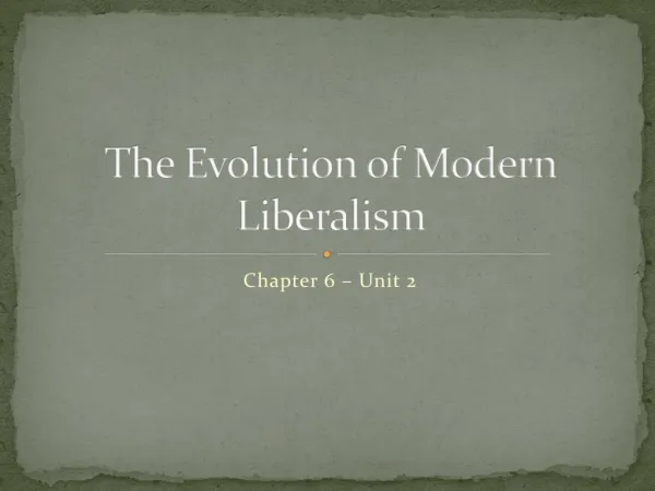 The Evolution of Modern Liberalism