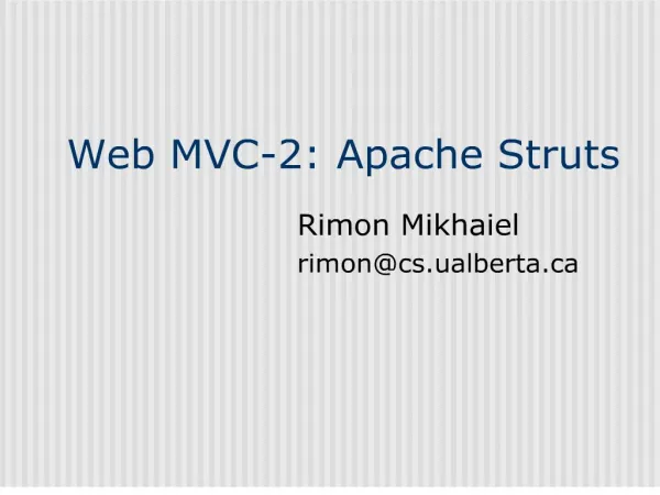 web mvc-2: apache struts