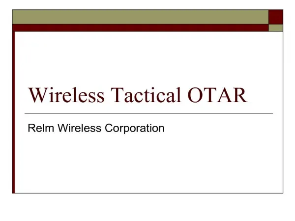 wireless tactical otar