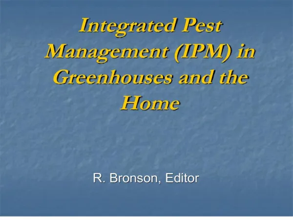 integrated pest management ipm in greenhouses and the home