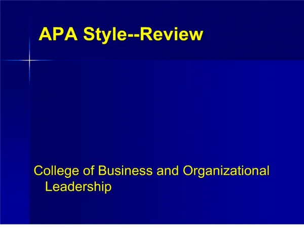apa style--review