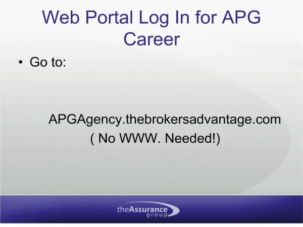 web portal log in for apg career