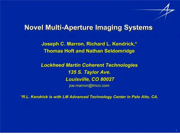 novel multi-aperture imaging systems
