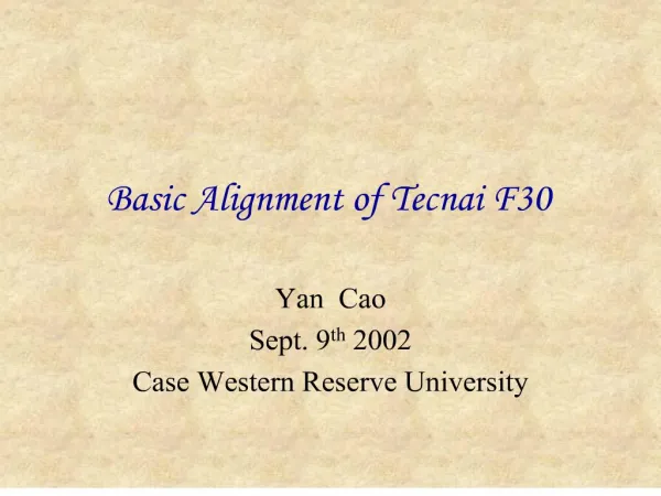basic alignment of tecnai f30