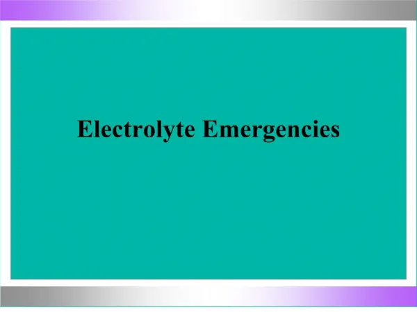 electrolyte emergencies
