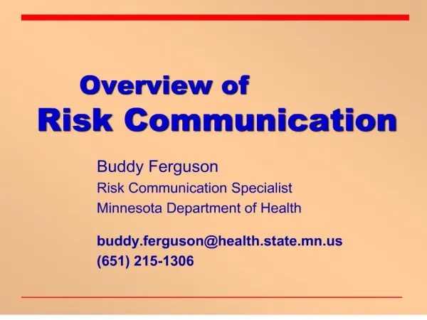 overview of risk commun