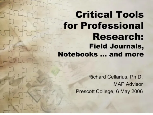 critical tools for professional research: field journals, notebooks and more