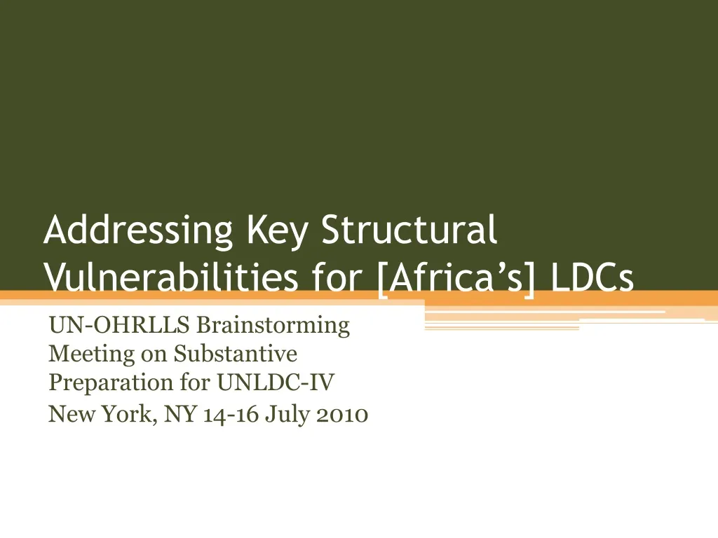 addressing key structural vulnerabilities for africa s ldcs