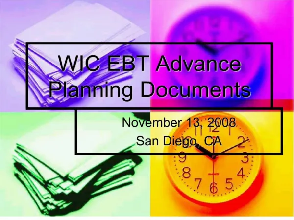 wic ebt advance planning documents