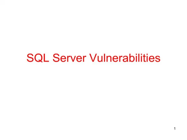 sql server vulnerabilities