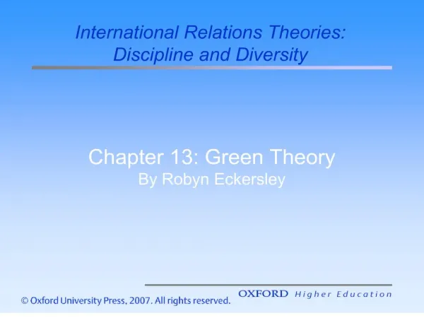 chapter 13: green theory by robyn eckersley