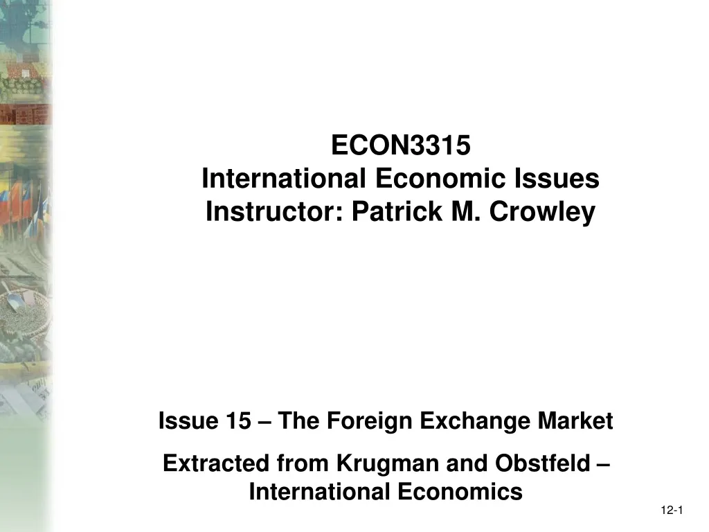 econ3315 international economic issues instructor