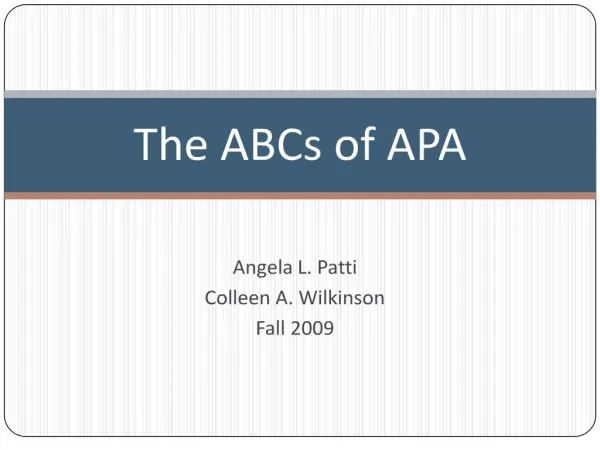 the abcs of apa